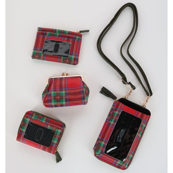 Buxton Women's Tartan Plaid Printed Vegan Leather Everywhere Wallet - Picture 5 of 6